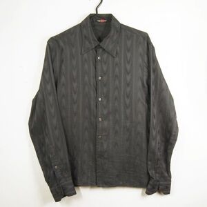 Vintage Yashi Yamamuri Terzo Millennino Abstract Stripe  Black Button Up Top